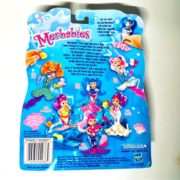 HASBRO MERBABIES SEA MAIDEN MERMAID DOLL Bath Tub Tints Rare Find Vintage 2002 - Picture 6 of 7